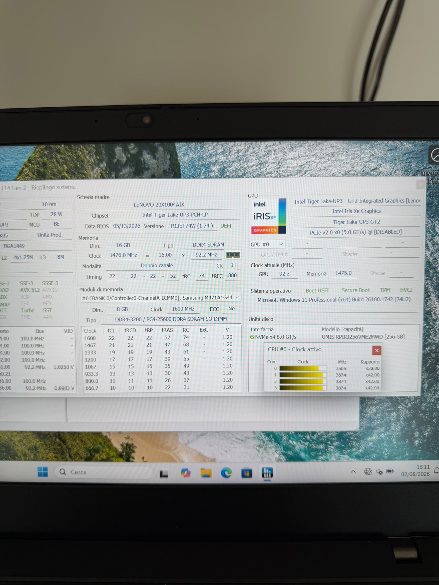 Lenovo ThinkPad L14 Gen 2 i5-1135G7 16GB 256GB NVMe Windows 11 Pro - JoJòTechRepair